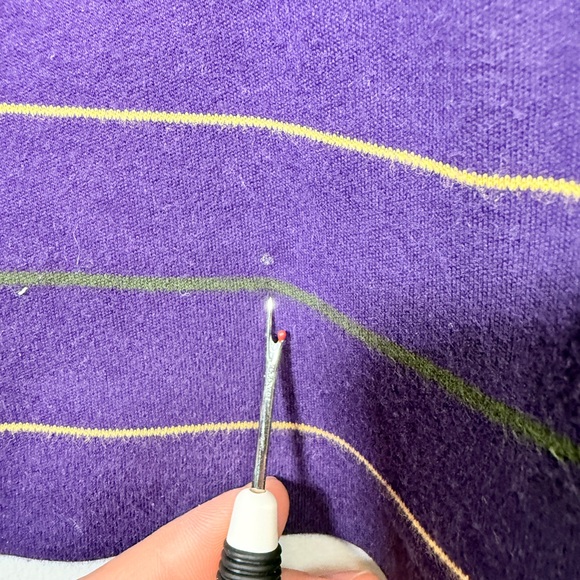 Polo Ralph Lauren Striped Short Sleeve Cotton Polo Shirt Purple Large - Picture 5 of 6